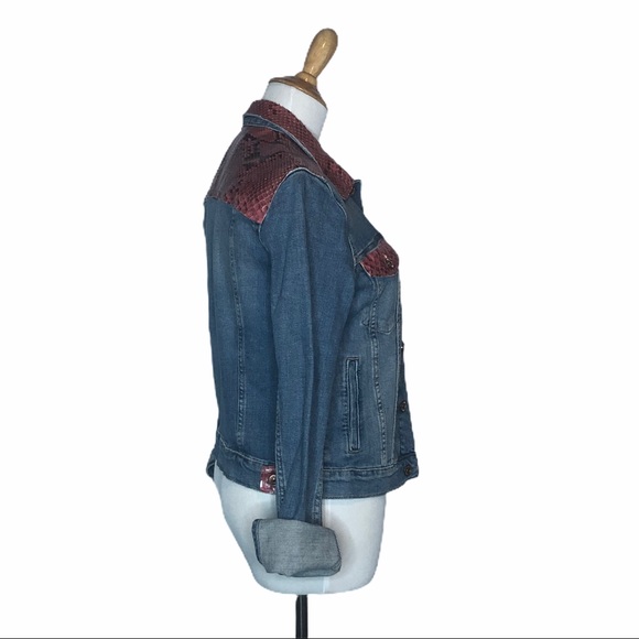 Daniella Erin NYC Python/Denim Jacket Pink/Black s - Picture 4 of 13